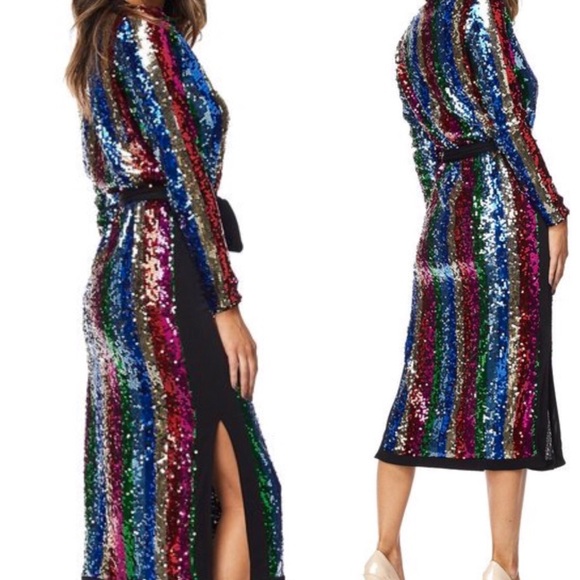 LAST ONE!! Rainbow Sequin midi dress/duster. - Picture 5 of 8